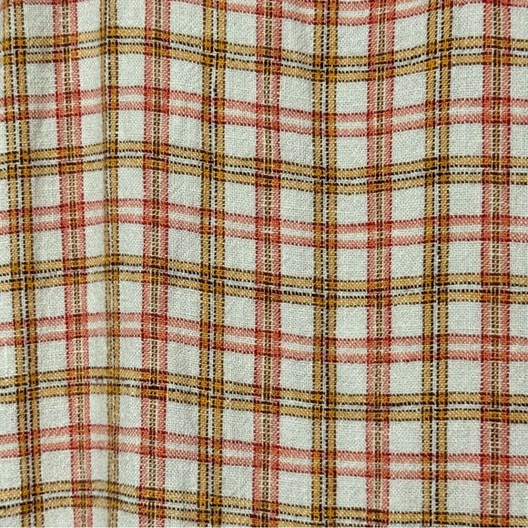 Old Navy Tiered Linen Blend Flutter Sleeve Swing Plaid Tiered Ruffle Dress - Picture 5 of 11